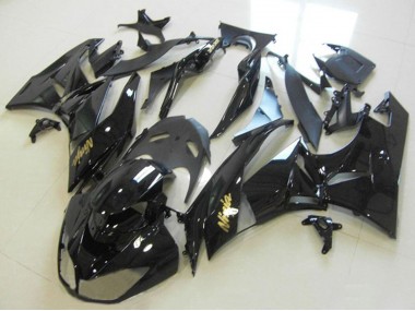 2013-2018 Glossy Black Gold Ninja Kawasaki ZX6R Motorcycle Fairings