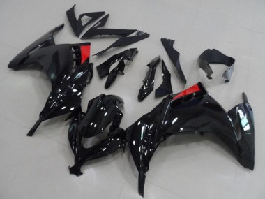 2013-2018 Glossy Black Red Kawasaki ZX300R Motorcycle Fairings