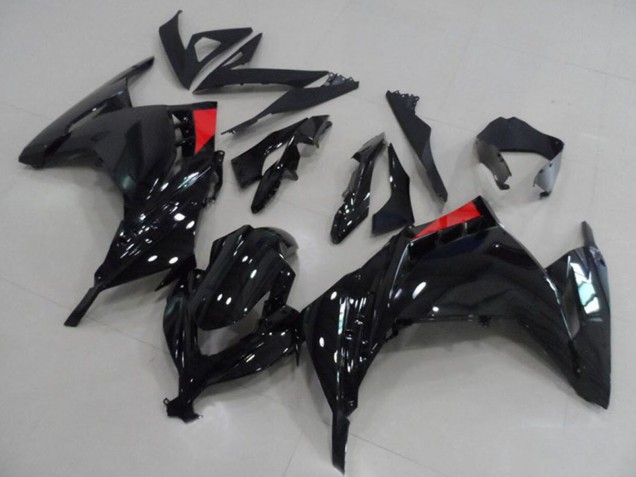 2013-2018 Glossy Black Red Kawasaki ZX300R Motorcycle Fairings