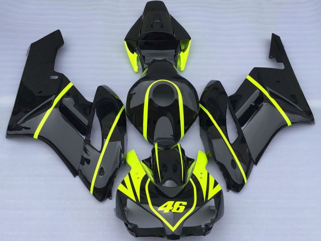 2004-2005 Glossy Black High Viz Yellow 46 Honda CBR1000RR Motorcycle Fairings