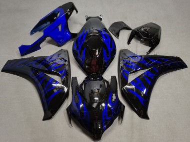 2008-2011 Glossy Black Blue Flame Honda CBR1000RR Motorcycle Fairings