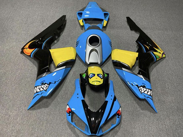 2006-2007 Light Blue Yellow Silver Glossy Black Shark Honda CBR1000RR Motorcycle Fairings