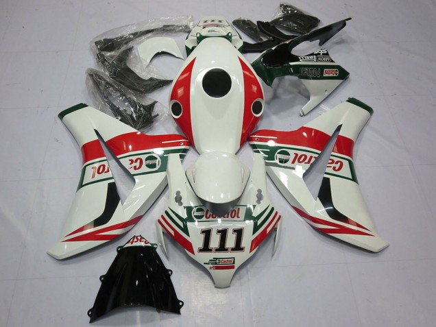 2008-2011 White Red Green Castrol 111 Honda CBR1000RR Motorcycle Fairings