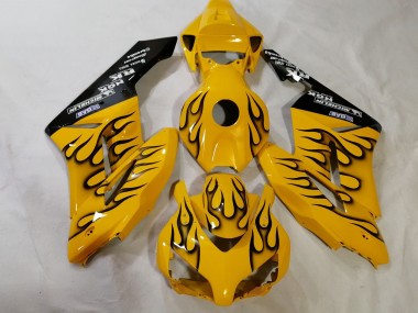 2012-2016 Yellow Black Flame Honda CBR1000RR Motorcycle Fairings