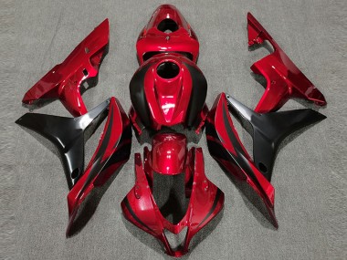 2007-2008 Red Glossy Black OEM Style Honda CBR600RR Motorcycle Fairing