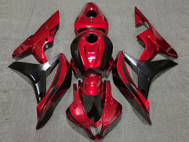 2007-2008 Red Glossy Black OEM Style Honda CBR600RR Motorcycle Fairing