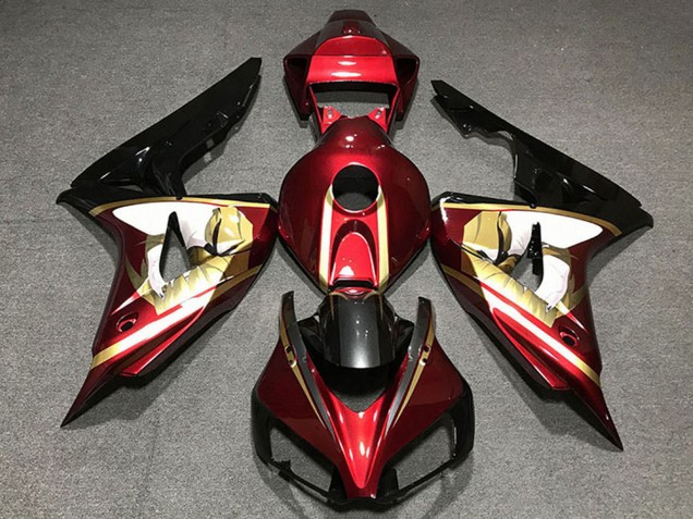 2006-2007 Red White Gold Glossy Black Honda CBR1000RR Motorcycle Fairings