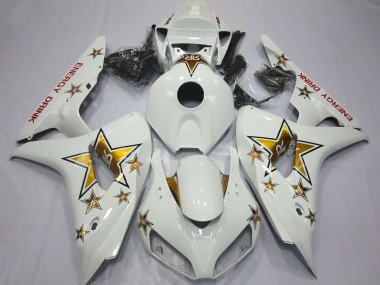 2006-2007 White Gold Star Energy Drink Honda CBR1000RR Motorcycle Fairings