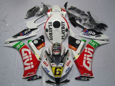 2012-2016 White Red Green Givi PlayBoy Honda CBR1000RR Motorcycle Fairings