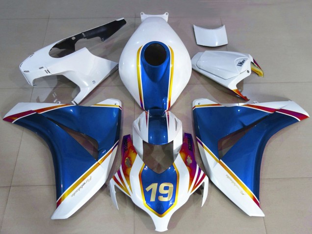 2008-2011 White Blue Yellow Red 19 Honda CBR1000RR Motorcycle Fairings