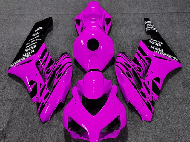 2004-2005 Pink Glossy Black Flame Honda CBR1000RR Motorcycle Fairings