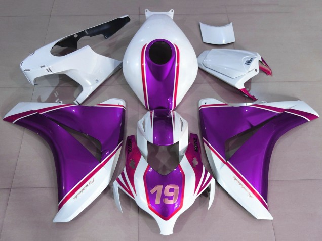 2008-2011 White Glossy Purple Pink 19 Honda CBR1000RR Motorcycle Fairings