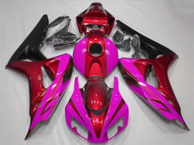 2006-2007 Red Pink Matte Black Honda CBR1000RR Motorcycle Fairings