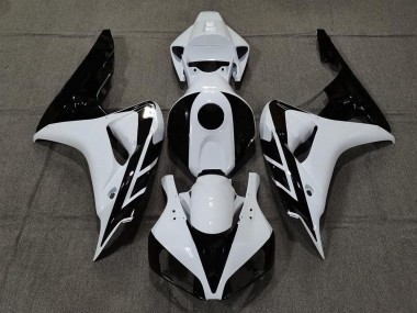 2006-2007 White Glossy Black Honda CBR1000RR Motorcycle Fairing