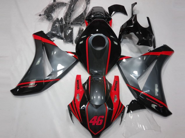2008-2011 Grey Red Matte Black Motul 46 Honda CBR1000RR Motorcycle Fairings