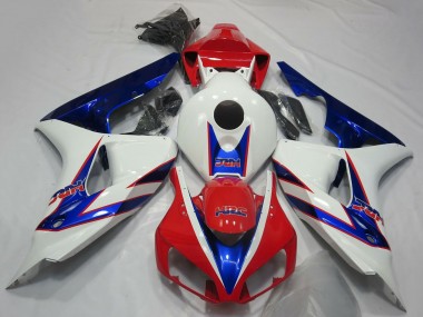 2006-2007 White Red Blue HRC OEM Style Honda CBR1000RR Motorcycle Fairings