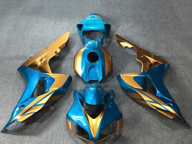 2006-2007 Light Blue Gold Honda CBR1000RR Motorcycle Fairings