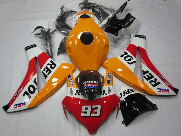 2008-2011 Orange White Red Glossy Black Repsol 93 Honda CBR1000RR Motorcycle Fairings