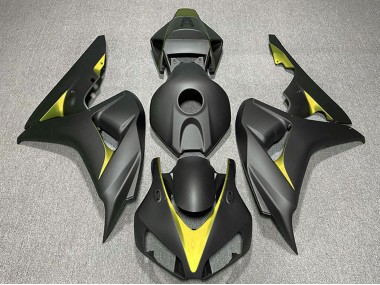 2006-2007 Matte Black Yellow Honda CBR1000RR Motorcycle Fairings