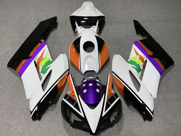 2004-2005 White Orange Purple Glossy Black Star Honda CBR1000RR Motorcycle Fairings