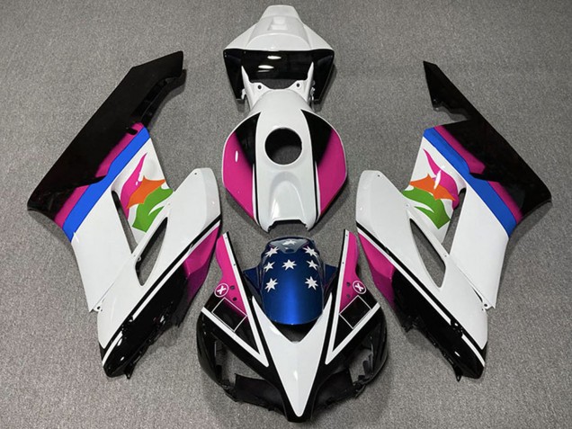 2004-2005 White Pink Blue Glossy Black Star Honda CBR1000RR Motorcycle Fairings