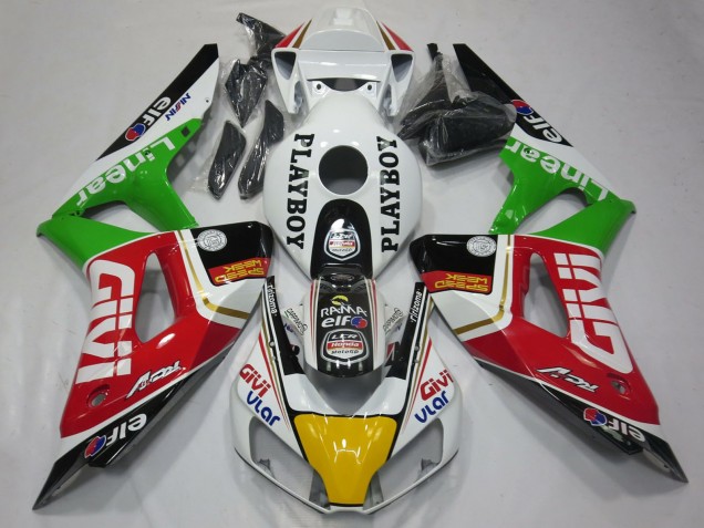 2006-2007 White Red Green Yellow Black Givi PlayBoy Honda CBR1000RR Motorcycle Fairings
