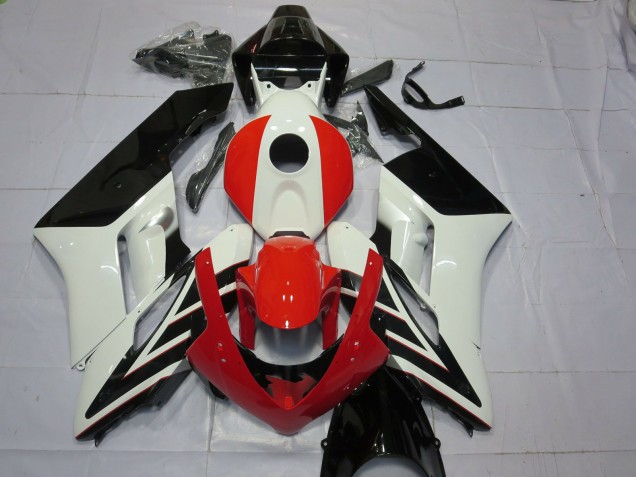 2004-2005 White Red Glossy Black Stripe Honda CBR1000RR Motorcycle Fairings