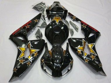 2006-2007 Glossy Black Star Energy Drink Honda CBR1000RR Motorcycle Fairings