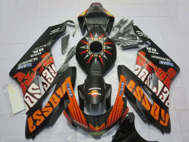 2004-2005 Matte Black Orange Rossi Honda CBR1000RR Motorcycle Fairings
