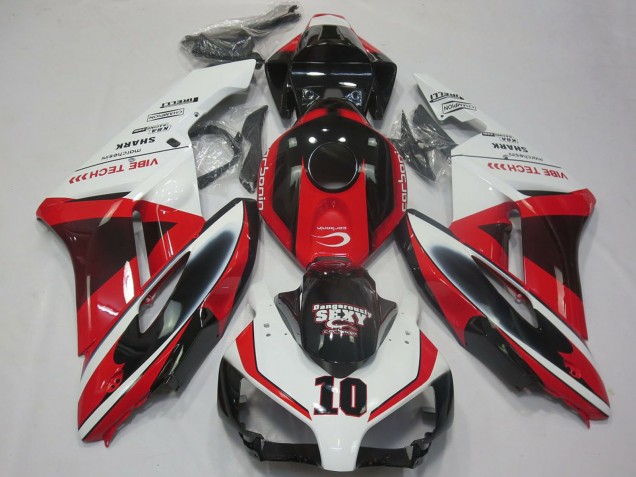 2004-2005 White Red Glossy Black Sexy VIBE TECH Honda CBR1000RR Motorcycle Fairings