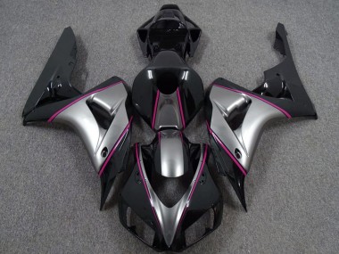 2006-2007 Silver Pink Glossy Black Pin Stripe Honda CBR1000RR Motorcycle Fairings