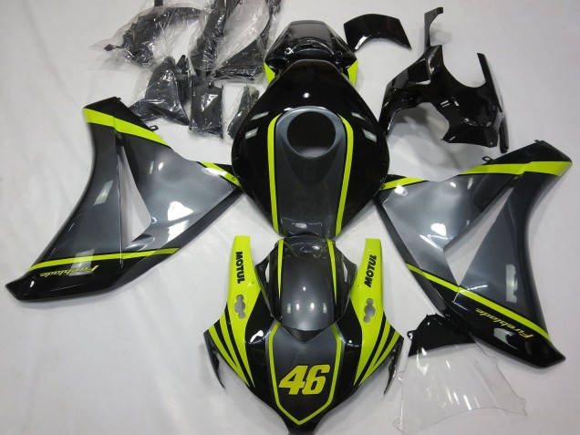 2008-2011 Grey Yellow Glossy Black 46 Honda CBR1000RR Motorcycle Fairings