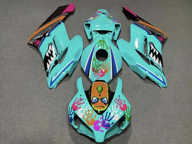 2004-2005 Teal Blue Orange Pink Black Shark Honda CBR1000RR Motorcycle Fairings