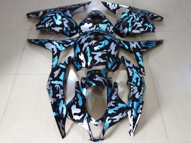 2009-2012 White Blue Camouflage Honda CBR600RR Motorcycle Fairings