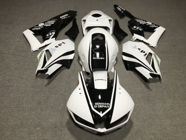 2013-2023 White Glossy Black Honda CBR600RR Motorcycle Fairings