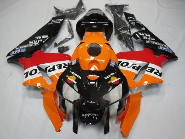 2005-2006 Orange Red White Black Bottom Repsol Honda CBR600RR Motorcycle Fairings