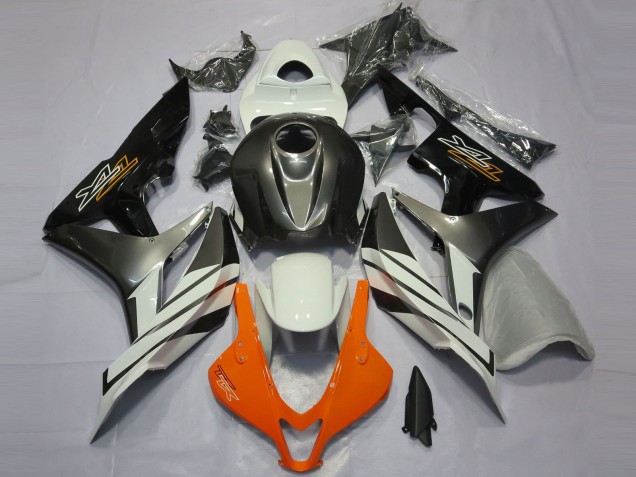 2007-2008 White Grey Glossy Black Honda CBR600RR Motorcycle Fairings