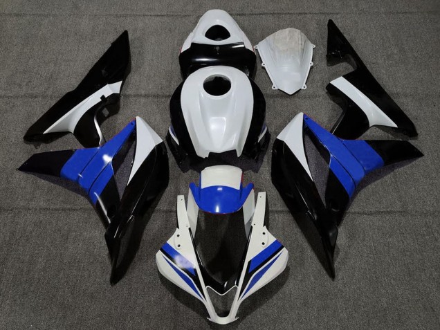 2007-2008 White Blue Glossy Black Honda CBR600RR Motorcycle Fairings