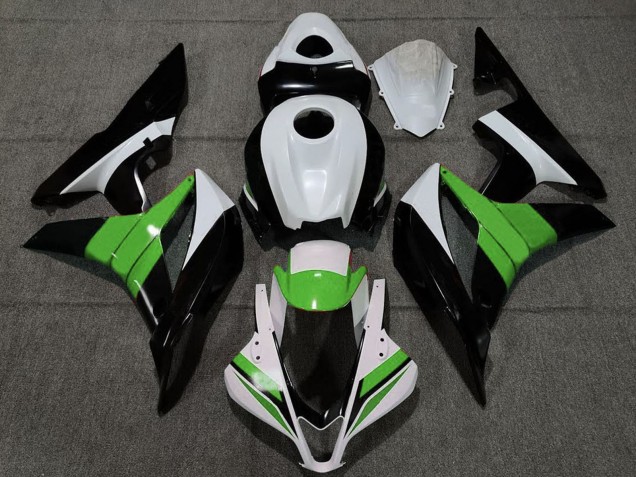 2007-2008 White Green Glossy Black Honda CBR600RR Motorcycle Fairings