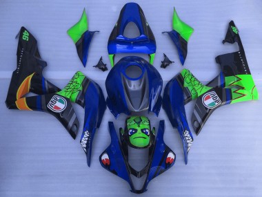 2007-2008 Blue Green Glossy Black Shark Honda CBR600RR Motorcycle Fairings