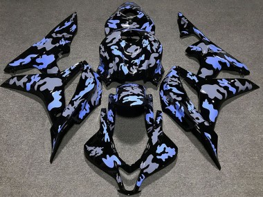 2007-2008 Blue Grey Camouflage Honda CBR600RR Motorcycle Fairing