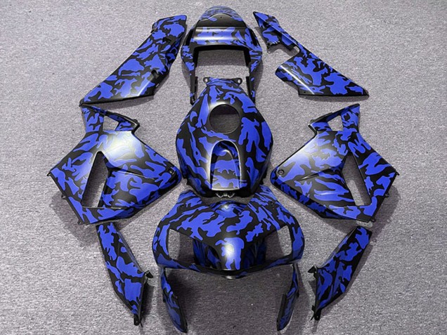 2003-2004 Blue Black Camouflage Honda CBR600RR Motorcycle Fairings