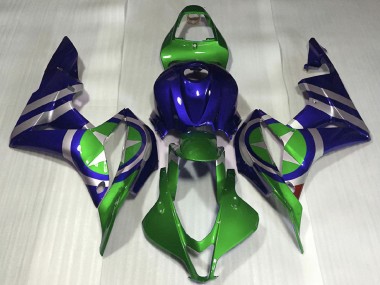 2007-2008 Blue Green Silver Captain America Honda CBR600RR Motorcycle Fairings