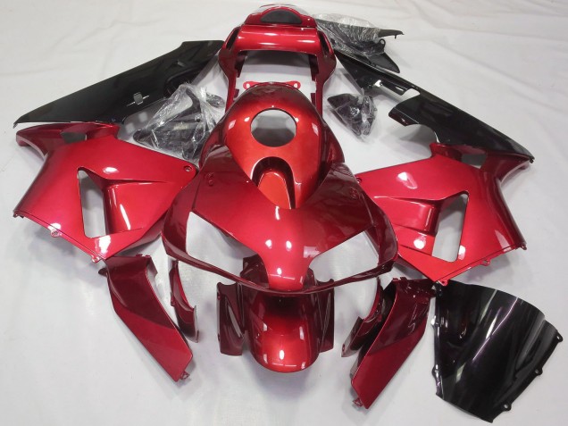 2003-2004 Red Glossy Black Honda CBR600RR Motorcycle Fairing Kits