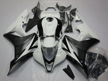 2007-2008 White Matte Black Honda CBR600RR Motorcycle Fairing Kits