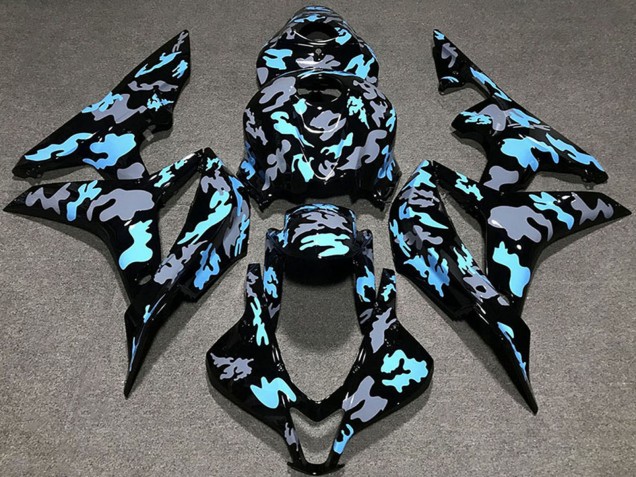 2007-2008 Blue Grey Camouflage Honda CBR600RR Motorcycle Fairings