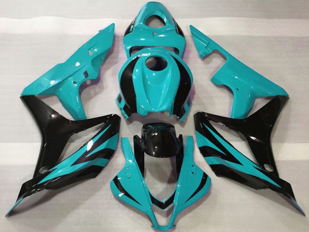 2007-2008 Cyan Blue Glossy Black OEM Style Honda CBR600RR Motorcycle Fairings