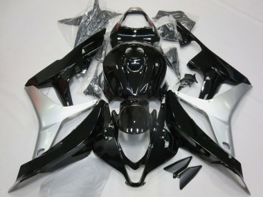 2007-2008 Silver Glossy Black Honda CBR600RR Motorcycle Fairings