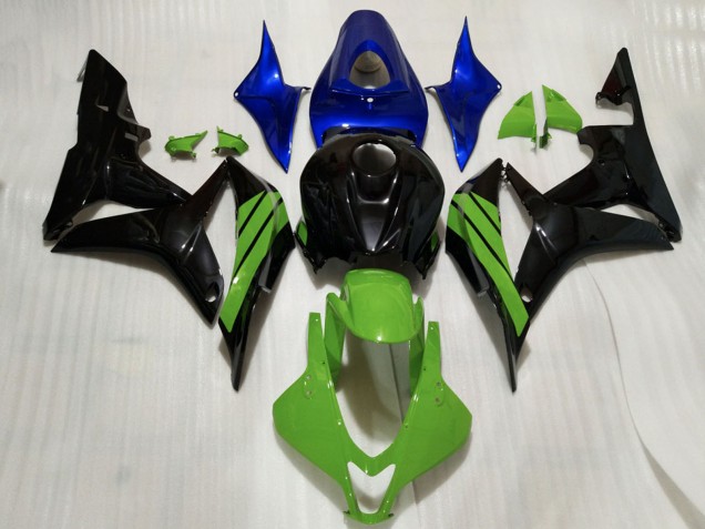 2007-2008 Blue Green Glossy Black Honda CBR600RR Motorcycle Fairings