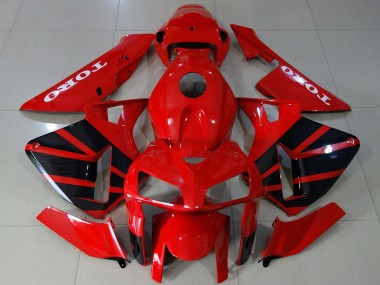 2005-2006 Glossy Red Black Honda CBR600RR Motorcycle Fairings
